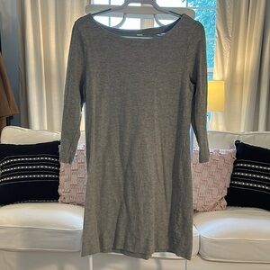 Old Navy Gray Sheath Dress 3/4 Sleeve Scoop Neck